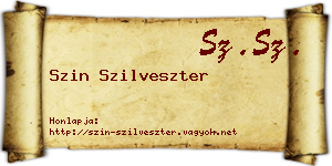 Szin Szilveszter névjegykártya