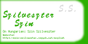 szilveszter szin business card
